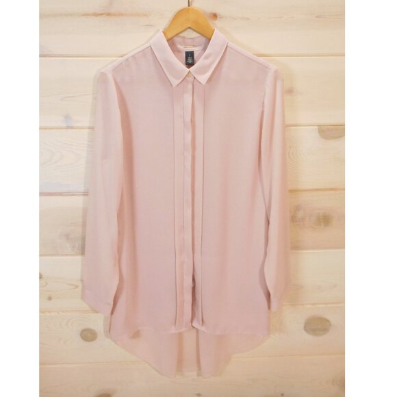 Chico's Black Label size 1 Women's M Pastel Pink Button-up Long Sleeve Blouse - Picture 1 of 12